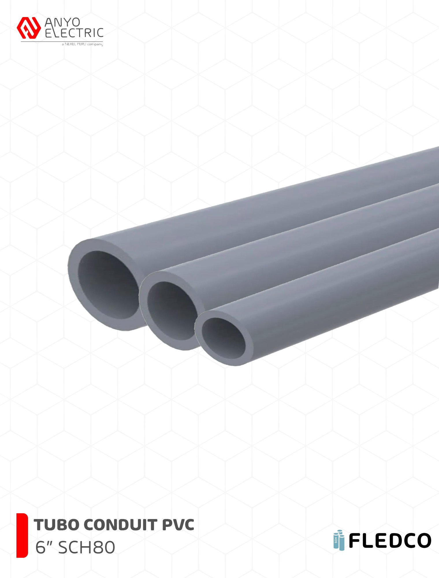 El tubo conduit 6 SCH80