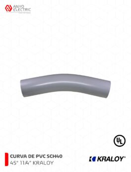 C45114 CURVA DE PVC 45° SCH40 11/4″ KRALOY