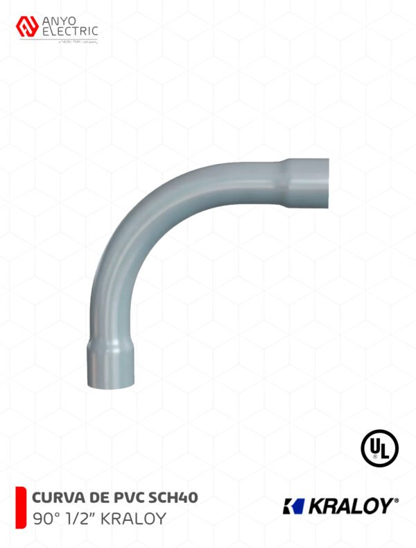 C9012 CURVA DE PVC 90° SCH40 1/2" KRALOY