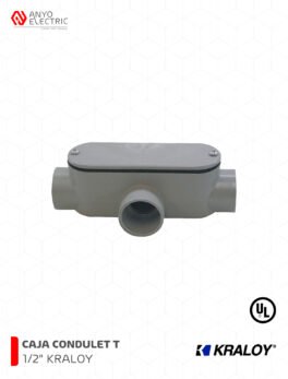 CCTT12 CAJA CONDULET TIPO T 1/2″ OVALADA DE PVC SCH 40 KRALOY