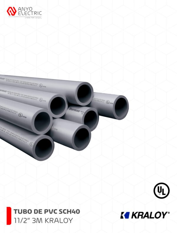 TUBO DE PVC SCH40 11/2" 3M KRALOY