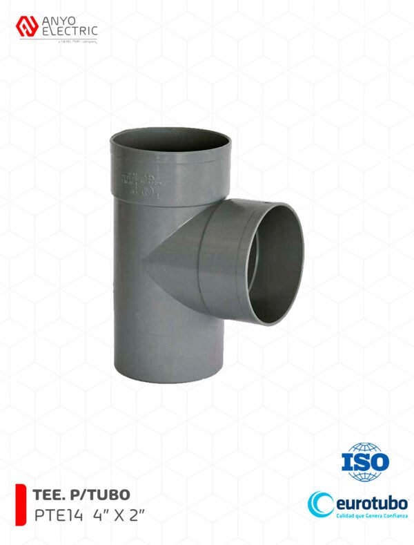 accesorio tee PVC 4x2 pulgadas